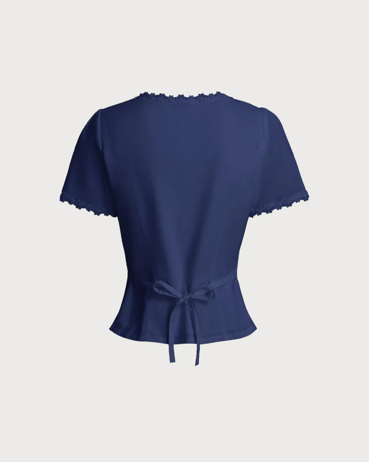 Katia ™ | Blusa con cuello cuadrado y botones